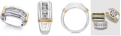 Macy's Men's Diamond (1 ct. t.w.) Ring in 10k White and Yellow Gold